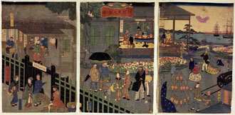 横浜異人館之図　二代広重画