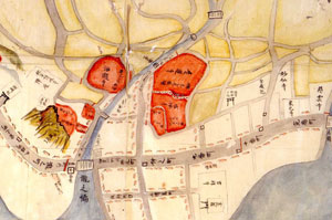 「東街道金川駅略図（とうかいどうかながわえきりゃくず）」(部分)