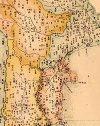 神奈川県管内之図（現在の横浜市域の北半分）