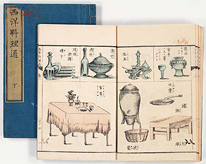 『西洋料理通』仮名垣魯文著　河鍋暁斎画 明治5（1872）年　万笈閣刊　上・下巻（23・31丁）
