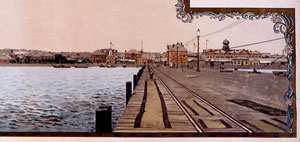 横浜大桟橋（部分）　1900年頃　当館蔵