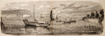 図３　エルギン卿の江戸上陸風景　『イラストレイテッド・ロンドン・ニュース』1858年11月27日号