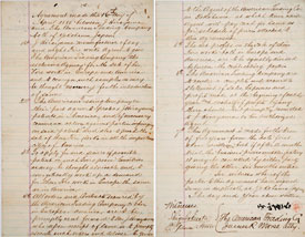 図２　米国貿易商会との代理店契約書　1885年　小野哲男氏寄託