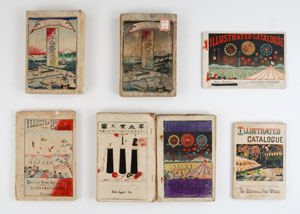 図１ 平山煙火製造所カタログ1　上段左から①・②・⑥、下段左から③・④・⑦（①・③・⑥・⑦は小野氏寄託）