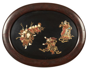 横浜芝山漆器　子とろ図　飾額　明治時代　金子皓彦氏蔵