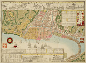 絵入名所改正横浜新図　明治26（1893）年1月　著作兼発行者杉浦留吉　亀田威夫氏寄贈当館蔵