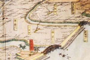 図５　平沼塩田付近（大港横浜之図の部分）