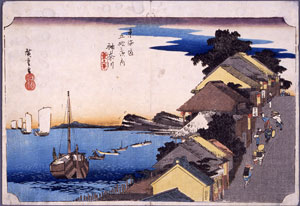 図版１　東海道五拾三次之内　神奈川　台之景　初代広重　当館所蔵