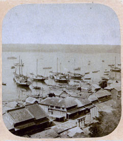 図版１　ロシエ「神奈川湊」　当館所蔵