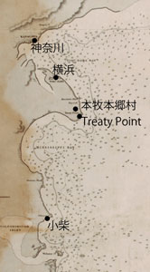 図３　江戸湾（東京湾）の海図　“Yedo, Bay and Harbour” 1859年　当館蔵