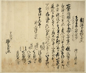 本牧の勝兵衛が横浜村の田を入手する文書 享保19年（1734）2月14日　当館蔵