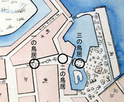 クリペ作製「横浜絵図面」に描かれた弁天社