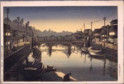 昭和期の新吉田川の風景 江逸画