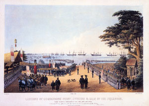 ペリー提督横浜上陸図に描かれたたまくす（右端）